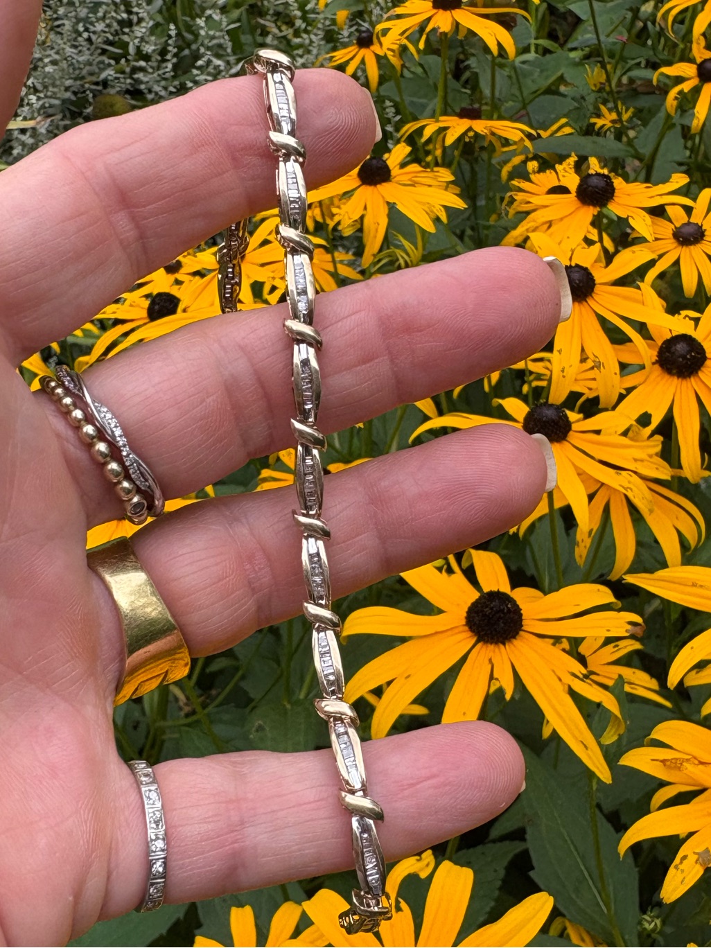 10k Solid Yellow Gold Diamond Bracelet